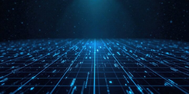 Abstract Digital Grid A Futuristic Network of Illuminated Lines and Data Streams Representing Connectivity and Technological Advancement