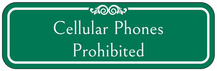 No cellular phone allowed sign