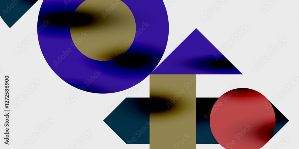 Poster Vibrant abstract background circles with smooth gradients, creating a dynamic and modern design. Ideal for creative, tech, or contemporary-themed projects
