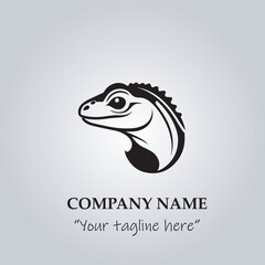 Lizard logo company black and white vector illustration
