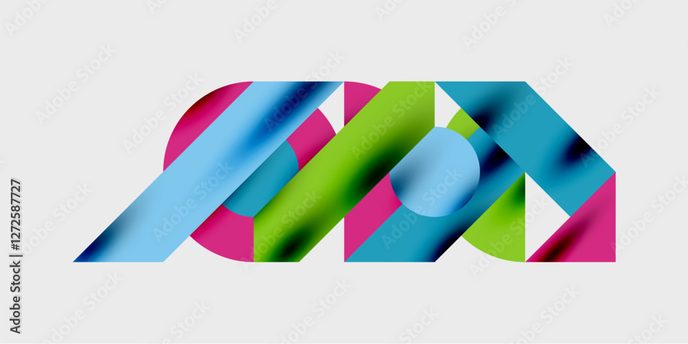 Poster Vibrant abstract background circles with smooth gradients, creating a dynamic and modern design. Ideal for creative, tech, or contemporary-themed projects