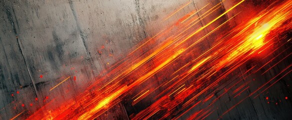 Fototapeta premium Vibrant Flowing Flames with Dynamic Energy on Dark Grunge Textured Background for Abstract Designs and Concepts