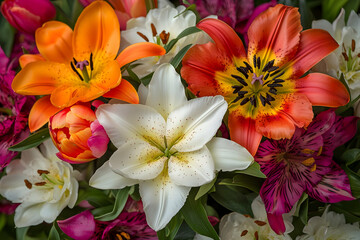 Vibrant Floral Bouquet Illustration