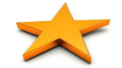 Obraz premium Three Dimensional Orange Star Shape with Textured Surface and Geometric Design