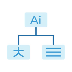 Generative AI translation data icon