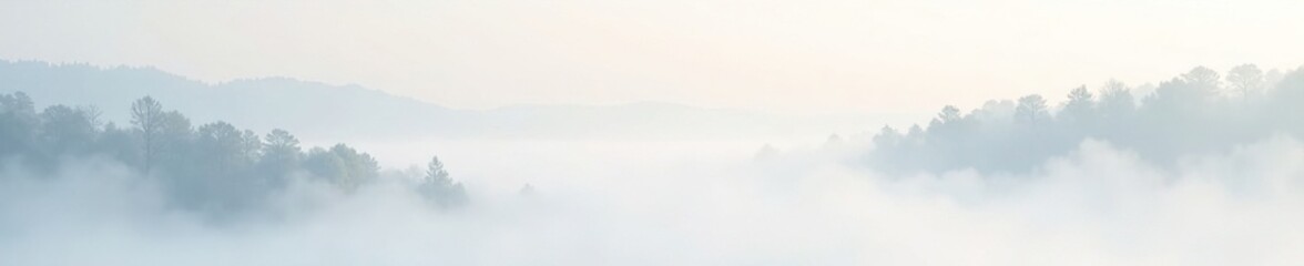 Fototapeta premium Soft foggy landscape with abstract white paper surface, abstract white surface, matte finish, peaceful atmosphere