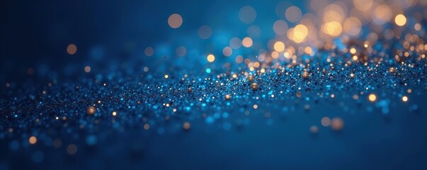 Soft blue and gold sparkles on navy background, blue, sparkle, texture