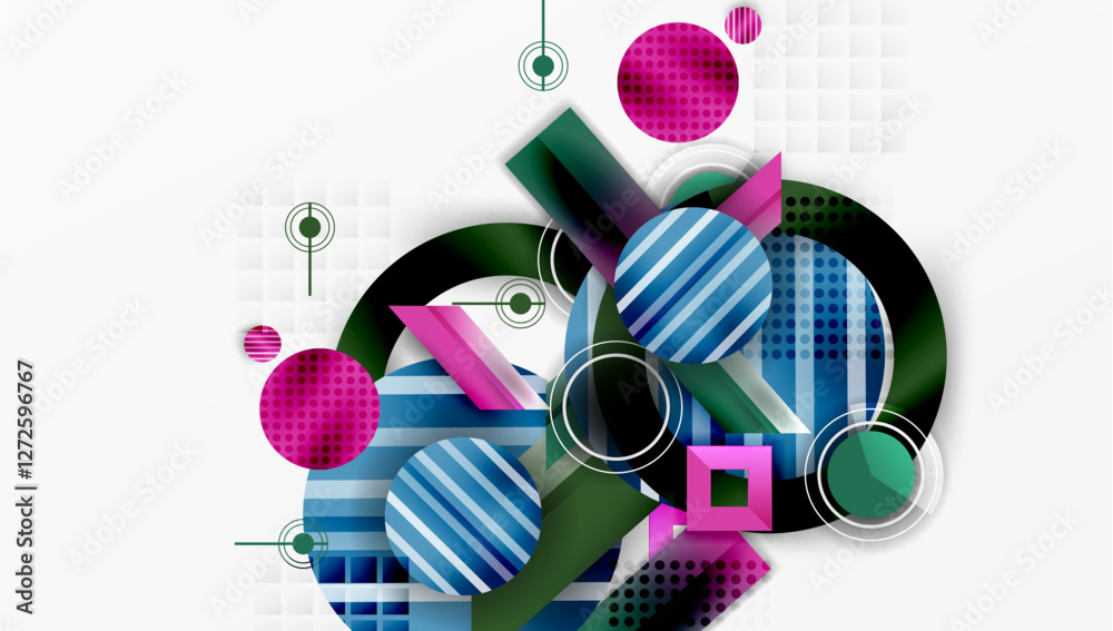 Aufkleber abstract design with layered geometric shapes