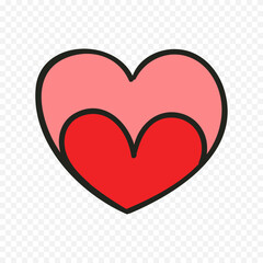 Hand drawn heart on white background. Valentines Day vector elements heart shapes love