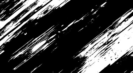 Abstract Diagonal Brush Stroke Texture, High-Contrast Black and White Design