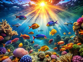 Serene Underwater Fish Portrait: Drone Photography of a Fish in Tranquil Waters