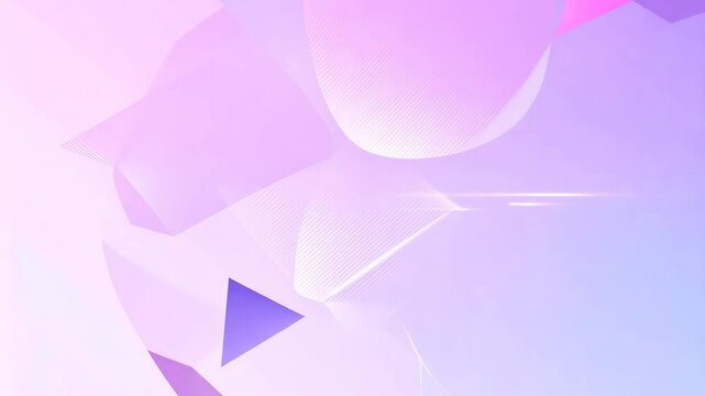 Stylish Motion Video Background with Geometric Shapes in Soft Pink and Purple Tones