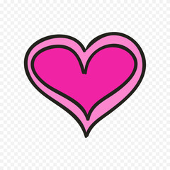 Hand drawn heart on white background. Valentines Day vector elements heart shapes love