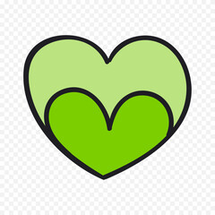 Hand drawn heart on white background. Valentines Day vector elements heart shapes love