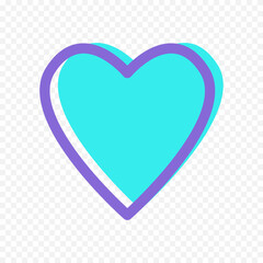 Hand drawn heart on white background. Valentines Day vector elements heart shapes love