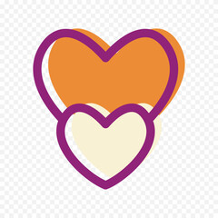 Hand drawn heart on white background. Valentines Day vector elements heart shapes love