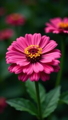 Obraz premium In-depth look at the intricate details of Zinnia elegans flowers, nature, botanical