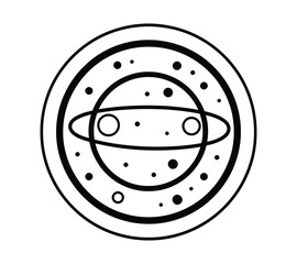 Orbit icon, silhouette, outline, vector, illustration, isolated on a white background