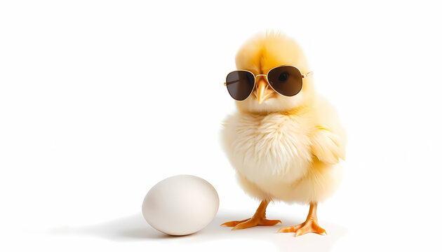 little chicken with egg, easter chick