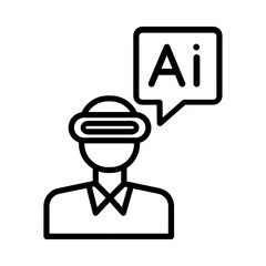 AI virtual teacher icon