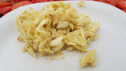 Freshly Minced Ginger Ready for Cooking