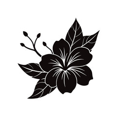 black and white flower vector illustration