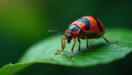 Naklejka premium Insects crawling on a leaf, focusing on Dalung uloi lantern bug, forest, lantern bug