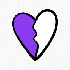 Hand drawn heart on white background. Valentines Day vector elements heart shapes love