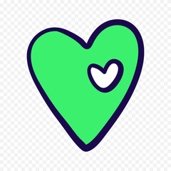 Hand drawn heart on white background. Valentines Day vector elements heart shapes love