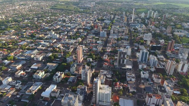 Drone flight over the city of Toledo in Paran&aacute;, Brazil.