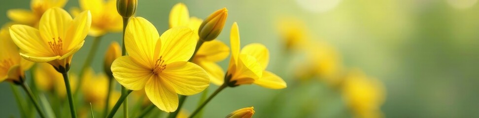 Obraz premium Soothing yellow flowers in a delicate arrangement, botanical, floral, natural
