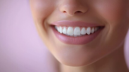 Fototapeta premium Glamorous smile showcase dental clinic photography bright environment closeup view teeth and lip perfection