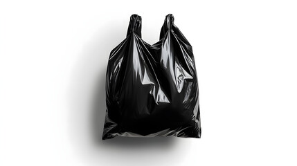 Fototapeta premium Black Glossy Packaging Pouch on White Background – Blank Product Mockup