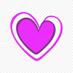 Hand drawn heart on white background. Valentines Day vector elements heart shapes love