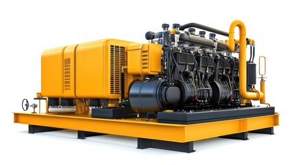 Powerful industrial generator isolated on white background. (2)
