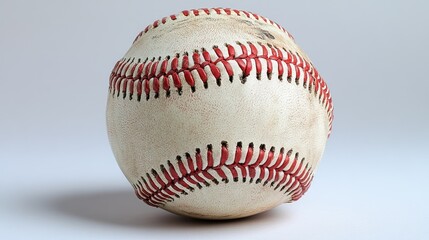 Worn baseball, studio shot, white background, sport