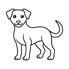 Cute dog line art file Vector