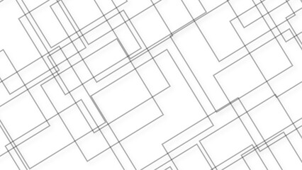 3D white geometric abstract background overlap layer on bright, Technology white background .Geometric rhombuses. Abstract tech.Technical drawing. Vector illustration.	