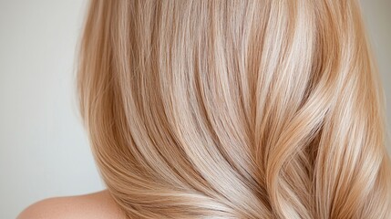 Fototapeta premium Blonde hair, wavy style, close-up, beauty