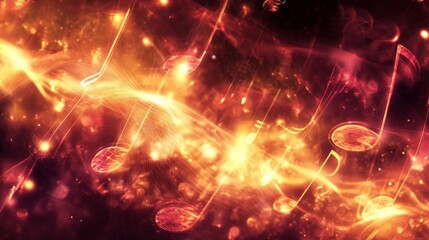 Obraz premium Fiery Symphony: An Abstract Musical Composition