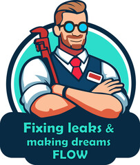 Fixing leaks and making dreams flow for Plumbing logos vector
