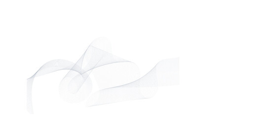Undulate Grey Wave Swirl, frequency sound wave, twisted curve lines with blend effect. Technology, data science, geometric border. Isolated on white background. Vector illustration.