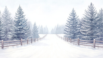 Fototapeta premium Winter Wonderland Landscape Painting
