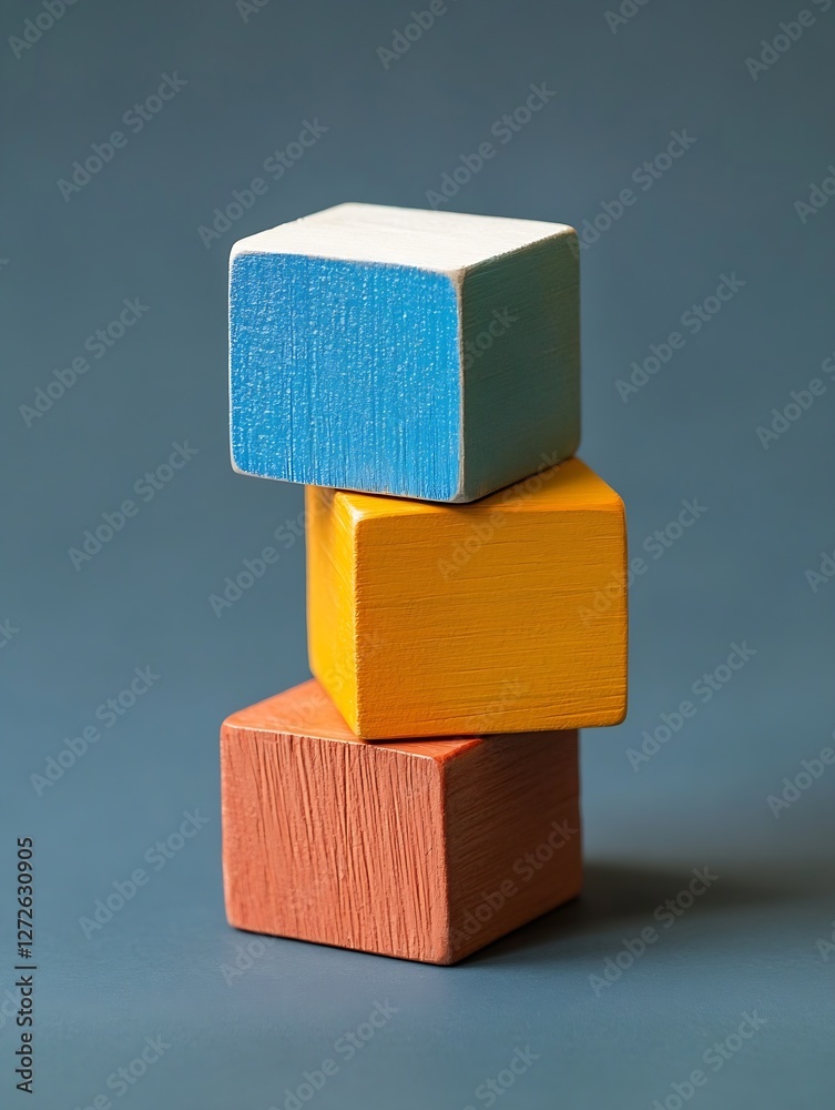Poster colorful wooden blocks stacked on a surface perfect for children's playtime and learning : generativ