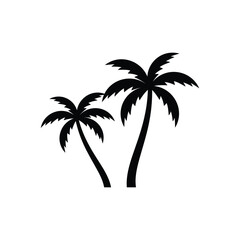 Obraz premium Palm tree summer logo template vector illustration