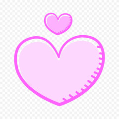 Hand drawn heart on white background. Valentines Day vector elements heart shapes love