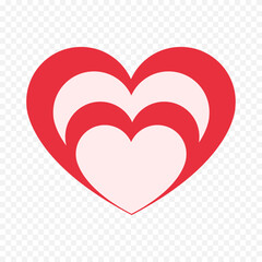 Hand drawn heart on white background. Valentines Day vector elements heart shapes love