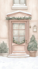 Fototapeta premium Winter Wonderland House Door
