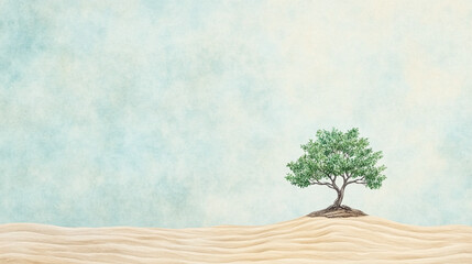 Solitary Tree in the Desert Landscape