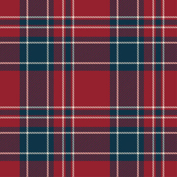 Tartan Seamless Pattern. Classic plaid fabric texture in red tones. Vector illustraion for textile.